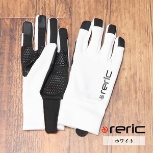 1円/reric/Lサイズ/サイクル グローブ 保温 吸湿速乾 伸縮性 裏起毛VUELTA スマートフォン対応 手袋 新品/白/ホワイト/hf207/