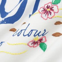 BOB/XLサイズ/Tシャツ ジャージー快適 ロゴ レタード ハンドメイド刺繍 丸首 イタリア製 半袖 新品/白/ホワイト/ib356/_画像6