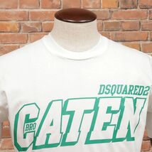 1円/DSQUARED2/Mサイズ/Tシャツ S74GD0858 ジャージー伸縮 ロゴ プリント クルーネック イタリア製 展示会 新品/白/ホワイト/id200/_画像2