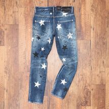 DSQUARED2/52サイズ/イタリー製デニムパンツ S71LB1063 SKATER JEAN ストレッチ◎ 総柄プリント 遊び心 個性 新品/青/ブルー/id122/_画像3