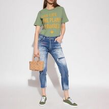 1円/春夏/DSQUARED2/XSサイズ/S73GC0266 ロゴプリント Tシャツ イタリア製 インポート ディースクエアード 新品/緑/グリーン/iy135/_画像7