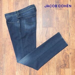 1円/JACOB COHEN/36インチ/訳 デニムパンツ J688 COMF ウォッシュ ダメージ イタリア製 テーパード 新品/紺/ネイビー/ic422/