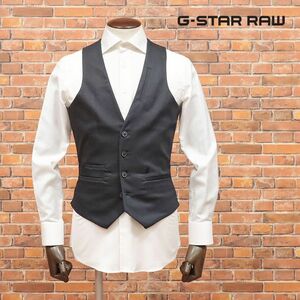 1円/G-STAR RAW/XXSサイズ/ベスト TUXEDO WAISTCOAT D15523-B795 デニム 無地 きれいめ 上品 ジレ エレガント 新品/黒/ブラック/ia154/