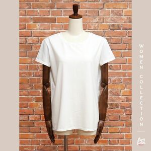 1円/春夏/CIRCOLO 1901/Mサイズ/コットンジャージー クルーネック Tシャツ レディース インポート チルコロ 1901 新品/白/ホワイト/iz493/