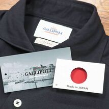 1円/GALLIPOLI camiceria/44(S)サイズ/日本製シャツ シルケット 美艶ジャージー 伸縮 無地 カッタウェイ 長袖 新品黒/ブラック/hc114/_画像7