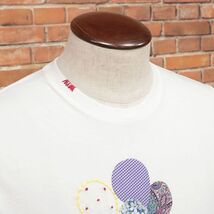 BOB/Mサイズ/イタリー製Tシャツ ジャージー伸縮 ハンドメイド 刺繍 乗り物 かわいい クルーネック 半袖 新品/白/ホワイト/ib358/_画像2