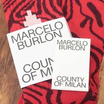 1円/MARCELO BURLON/2(24-26cm)/靴下 CMRA015F23KNI002 AOP FLUID SHORT SOCKS マーブル柄 イタリア製 ソックス 新品/赤/レッド/ib471/_画像4