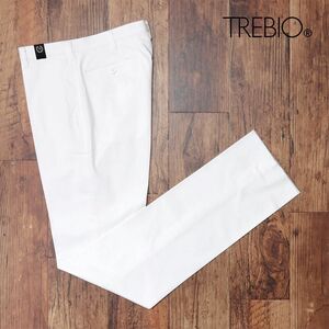 1円/TREBIO/85cm/美脚パンツ ストレッチ快適 無地 爽やか ウエスト滑り止め 日本製 ゴルフ ビジカジ 新品/白/ホワイト/id378/