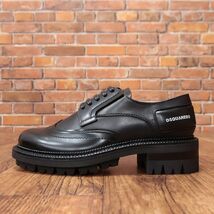 DSQUARED2/42(27-27.5cm)/レザー シューズ LUM0074 厚底ソール イタリア製 上品 モード プレッピー 新品/黒/ブラック/id299/_画像2