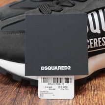 DSQUARED2/43(28-28.5cm)/スニーカー SNM0232 スエード レザー 撥水生地 ロゴ プリント イタリア製 スポーティー 新品/黒/ブラック/id296/_画像6