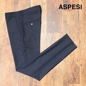 春夏/ASPESI/50サイズ/スラックス パンツ CP85 RIDER 清涼ウール混 ストレッチ ジップポケット イタリア製 美脚 新品/紺/ネイビー/if115/