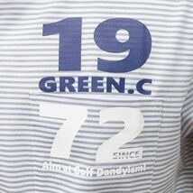 2023春夏/GREENCLUBS/3(M)サイズ/国産ポロシャツ さらっと綿 カノコ伸縮 ボーダー柄 胸ポケット ゴルフ 半袖 新品/紺×白/it107/_画像4