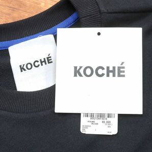 1円/春夏/KOCHE/Lサイズ/イタリー製トレーナー スウェット 快適 袖ロゴ ワッペン フリンジ 個性 ストリート 新品/黒/ブラック/id244/の画像8