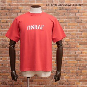 1円/BEN TAVERNITI UNRAVEL PROJECT/XXSサイズ/ダメージTシャツ UMAA004S19126002 UNRVL ロック グランジ 半袖 新品/赤/レッド/ib444/