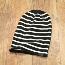 1円/G-STAR RAW/フリーサイズ/ニット帽 EFFO LONG BEANIE STRIPE D04092-K028-1790 ボーダー柄 ビーニー キャップ 新品/黒×白/ga491/_画像3