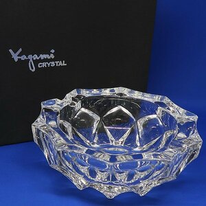 DKG★ 未使用 KAGAMI CRYSTAL カガミクリスタル ガラス 灰皿 小物置き　カガミ クリスタルガラス アッシュトレイ 小物入れ 灰皿 箱付き