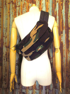 ビンテージ80’s90’s●FIELDLINEカモ柄フリースファニーパック●240318k5-bag-wst 1980s1990sウエストバッグ迷彩アウトドア