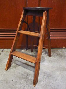 Vintage ~40's*JRG wood step ladder *240330m1-otclct stepladder chair ladder chair interior miscellaneous goods 
