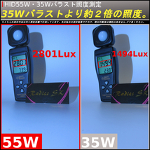 電源安定リレー付 HIDキット H4 6000k 12V 保証付 55W バラスト バーナー明るさUP LEDよりHIDの力強い明るさ ヘッドライト フォグランプ_画像3