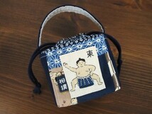 ＊ハンドメイド＊　かわいいお相撲さん!(^^)!豆巾着 ミニ巾着ポーチ ちっちゃな小物入れ 　かわいい!(^^)!和柄　ミニチュア♪　豆ポーチ _画像9