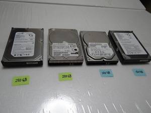 HITACHI 3.5インチHDD 250GB 160GB IDE　 Seagate 3.5インチHDD 250GB 160GB IDE　計4台