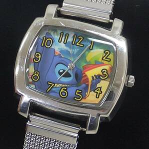 【中古動作品】★Disney T&G ディズニー スティッチ 3針クォーツ 腕時計 伸縮ベルトの画像1