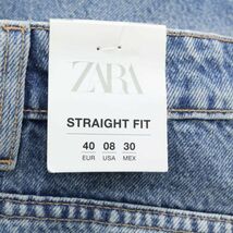 【新品 未使用】 ZARA ザラ 現行タグ★ クラッシュ グランジ加工♪ ワイド デニム パンツ ジーンズ Sz.30　レディース　K4B00012_1#R_画像7