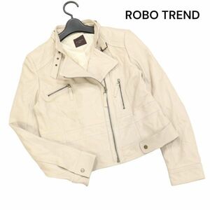 ROBO TREND ロボトレンド 通年 羊革♪ イタリア産 ラム レザー ライダース ジャケット Sz.XL　レディース 大きいサイズ　K4T00241_2#O