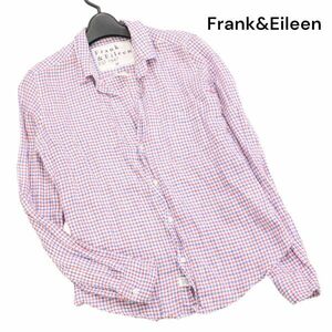 USA製★ Frank&Eileen フランク&アイリーン 【BARRY】春夏 麻100%♪ リネン チェック シャツ ブラウス Sz.XS　レディース　K4T00240_2#A