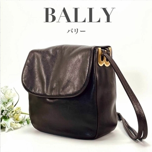 BALLY バリー ショルダーバッグ 斜めがけ 肩がけ Bロゴ ダークブラウン ブラウン こげ茶 茶色 レザー 本革 レディース ヴィンテージ