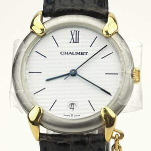 【ジャンク品】CHAUMET (ショーメ) 98002/200781 ガラスなし 裏蓋外れ 稼働品 メンズ クオーツ ダイヤ（K-OH214）