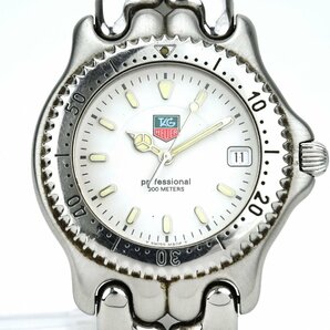 1円～ 【中古/稼働品】TAG HEUER タグホイヤー Professional 200M WG1112-K0 メンズ ホワイト文字盤（K-MZ110）の画像1