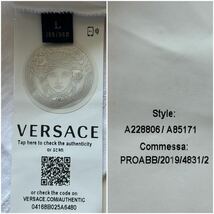 【未使用級・Lサイズ】ヴェルサーチ VERSACE 20ss 定価10万 メデューサ Tシャツ スパンコール ビーズ 刺繍 半袖 白 ホワイト イタリア製 綿_画像9