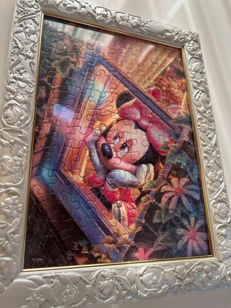 『窓辺のミニーマウス』ジグソーパズル　Disney専用額縁付き(パズル作成済み) サイズ 31×23cm