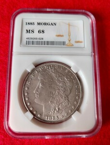 ◆ 1885年 スラブケース入り MS68 モルガンダラー Morgan 銀 モーガン 古銭