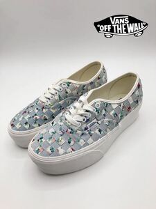 【未使用品】 VANS バンズ ウィメンズ スリッポン チェッカー 花柄 厚底 アウトレット スニーカー シューレース サイズ24.5cm 箱無し721356