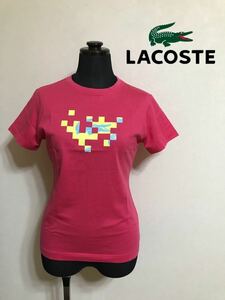 LACOSTE ラコステ レディース Tシャツ 半袖 サイズ40 ピンク ファブリカ 日本製 TF695E トップス