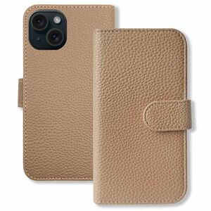 iPhone15 Plus アイフォン15プラス スマホケース（グレージュ）カバー 手帳 カード収納 ニュアンスカラー くすみカラー