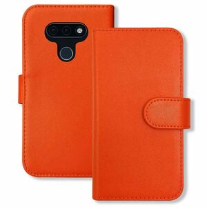 LG style3 L-41A スマホケース（オレンジ）手帳型 PUレザー 無地 ケース 横開き カード収納 カバー