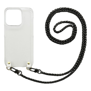 iPhone13 Pro (Black B) держатель ремня четкий корпус плечевой цепь плеча на плечо подвесной диагональный прозрачный