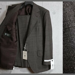 新品 五大陸/gotairiku The STANDARD ARCHIVES 春夏 日本製 究極ドーメル/DORMEUIL 15 POINT 7 super160’s スーツ38L/AB6/幅広L/茶/18.7万の画像1