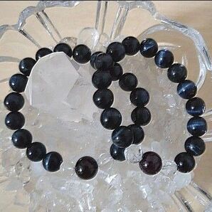 最終価格★ガーネットとブラックタイガーアイのペアブレスレット