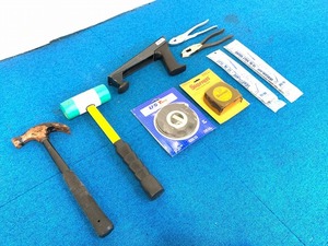 【米軍放出品】工具9点 ハンマー スケール 巻尺 ヤスリ ペンチ プライヤーDIY 日曜大工 (100) ☆PC16SK-W