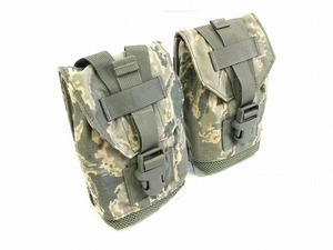 【米軍放出品】☆未使用品 迷彩ポーチ 2個 ミリタリーポーチ キャンティーンポーチ メッシュ サバゲー (コンパクト)☆CC31N