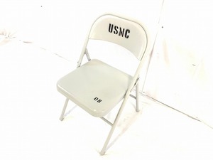 【米軍放出品】☆未使用品 MECO 折り畳みイス USMC オフィス パイプ椅子 1脚 (160)☆XC12JK-W#24