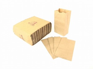 【米軍放出品】未使用品 紙袋 角底袋 茶 無地 クラフト 6000枚 W10.5×D6.5×H20cm (180) ☆CC19AI