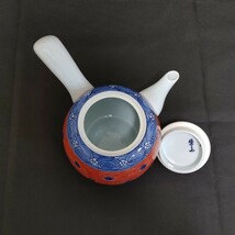 源右衛門 急須＆湯5客セット 古伊万里 有田焼 染付 茶器 湯飲み 湯のみ 茶道具 煎茶 【長期保管品】xy520137_画像5