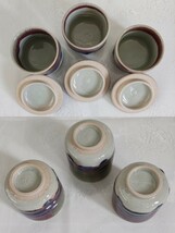 茶の湯の陶器 上神焼 茶器セット 急須 + 湯呑3客 +小皿3客 まとめて7点セット むらさき陶器 辰砂 茶道具 煎茶道具 【未使用】xy520107_画像8