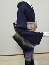 すずや■209正絹日本刺繍付け下げ袷　裄丈70cm　鉄紺系_画像5