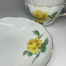 Meissen マイセン カップ ソーサー イエローローズ 花柄 薔薇 バラ 金彩 欠けあり ソーサー_画像5